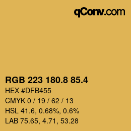 カラーコード: RGB 223 180.8 85.4 | qconv.com
