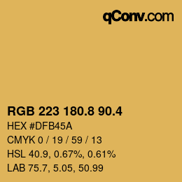 カラーコード: RGB 223 180.8 90.4 | qconv.com