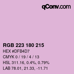 Color code: RGB 223 180 215 | qconv.com