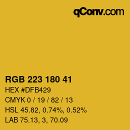 Color code: RGB 223 180 41 | qconv.com