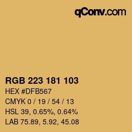 颜色代码: RGB 223 181 103 | qconv.com