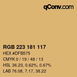 Color code: RGB 223 181 117 | qconv.com