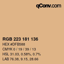 Color code: RGB 223 181 136 | qconv.com
