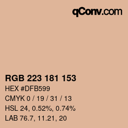 Color code: RGB 223 181 153 | qconv.com