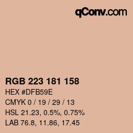 Color code: RGB 223 181 158 | qconv.com