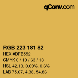 Color code: RGB 223 181 82 | qconv.com