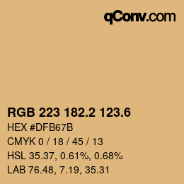 カラーコード: RGB 223 182.2 123.6 | qconv.com