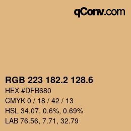カラーコード: RGB 223 182.2 128.6 | qconv.com