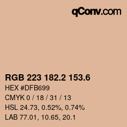 カラーコード: RGB 223 182.2 153.6 | qconv.com