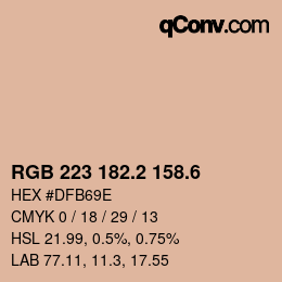 カラーコード: RGB 223 182.2 158.6 | qconv.com