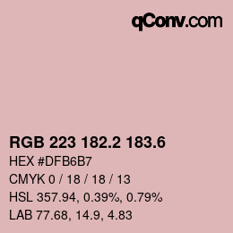 カラーコード: RGB 223 182.2 183.6 | qconv.com