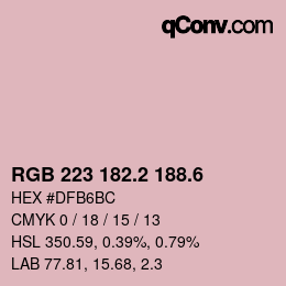 カラーコード: RGB 223 182.2 188.6 | qconv.com