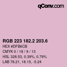 カラーコード: RGB 223 182.2 203.6 | qconv.com