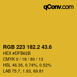 カラーコード: RGB 223 182.2 43.6 | qconv.com