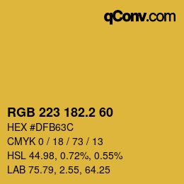 カラーコード: RGB 223 182.2 60 | qconv.com