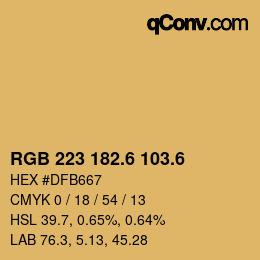 カラーコード: RGB 223 182.6 103.6 | qconv.com