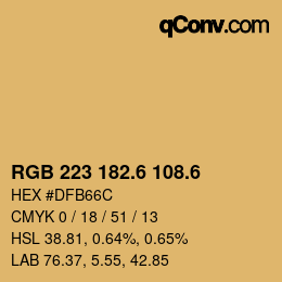 カラーコード: RGB 223 182.6 108.6 | qconv.com