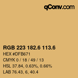 カラーコード: RGB 223 182.6 113.6 | qconv.com
