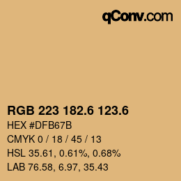 カラーコード: RGB 223 182.6 123.6 | qconv.com