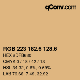 カラーコード: RGB 223 182.6 128.6 | qconv.com