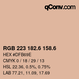 カラーコード: RGB 223 182.6 158.6 | qconv.com