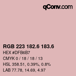 カラーコード: RGB 223 182.6 183.6 | qconv.com