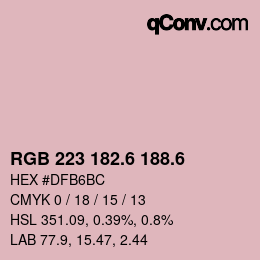カラーコード: RGB 223 182.6 188.6 | qconv.com