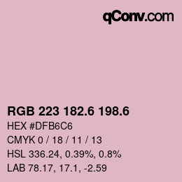 カラーコード: RGB 223 182.6 198.6 | qconv.com