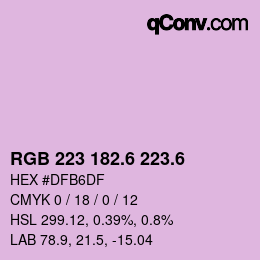 カラーコード: RGB 223 182.6 223.6 | qconv.com