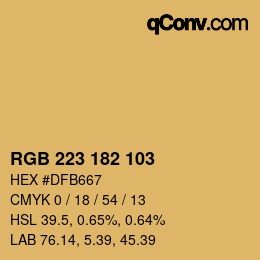 Color code: RGB 223 182 103 | qconv.com