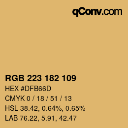 颜色代码: RGB 223 182 109 | qconv.com