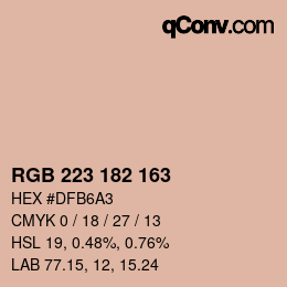 Color code: RGB 223 182 163 | qconv.com
