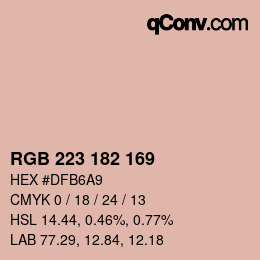 Color code: RGB 223 182 169 | qconv.com