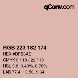 Color code: RGB 223 182 174 | qconv.com