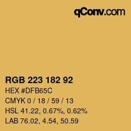 Color code: RGB 223 182 92 | qconv.com