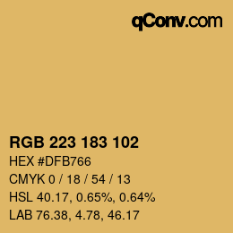 Color code: RGB 223 183 102 | qconv.com