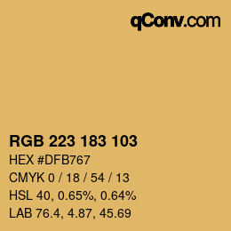 Color code: RGB 223 183 103 | qconv.com