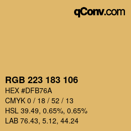 カラーコード: RGB 223 183 106 | qconv.com