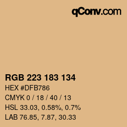 Color code: RGB 223 183 134 | qconv.com
