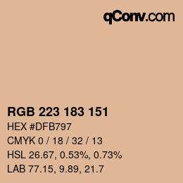 Color code: RGB 223 183 151 | qconv.com