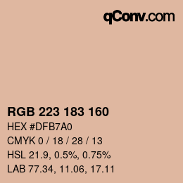 Color code: RGB 223 183 160 | qconv.com