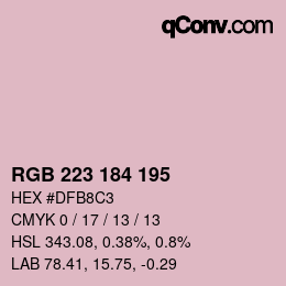 カラーコード: RGB 223 184 195 | qconv.com