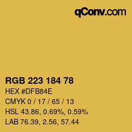 颜色代码: RGB 223 184 78 | qconv.com