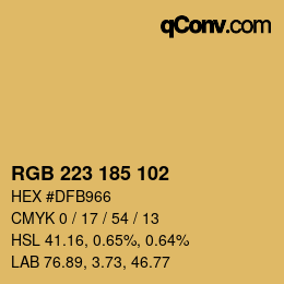 Color code: RGB 223 185 102 | qconv.com