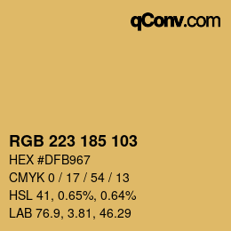 Color code: RGB 223 185 103 | qconv.com