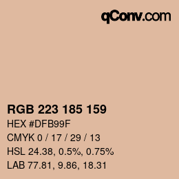 颜色代码: RGB 223 185 159 | qconv.com