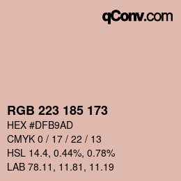 Color code: RGB 223 185 173 | qconv.com