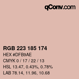 Color code: RGB 223 185 174 | qconv.com