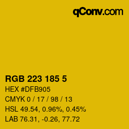 Color code: RGB 223 185 5 | qconv.com