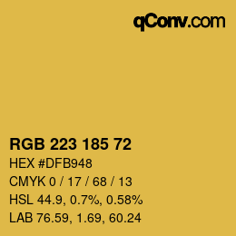 Color code: RGB 223 185 72 | qconv.com